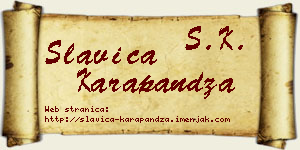 Slavica Karapandža vizit kartica